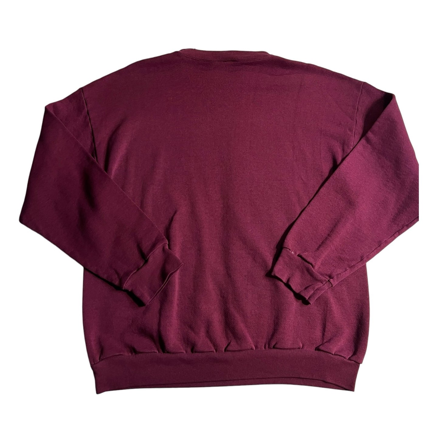 Vintage Tultex Blank Sweater Mens Large 90's Crewneck Maroon Red Basic Essential