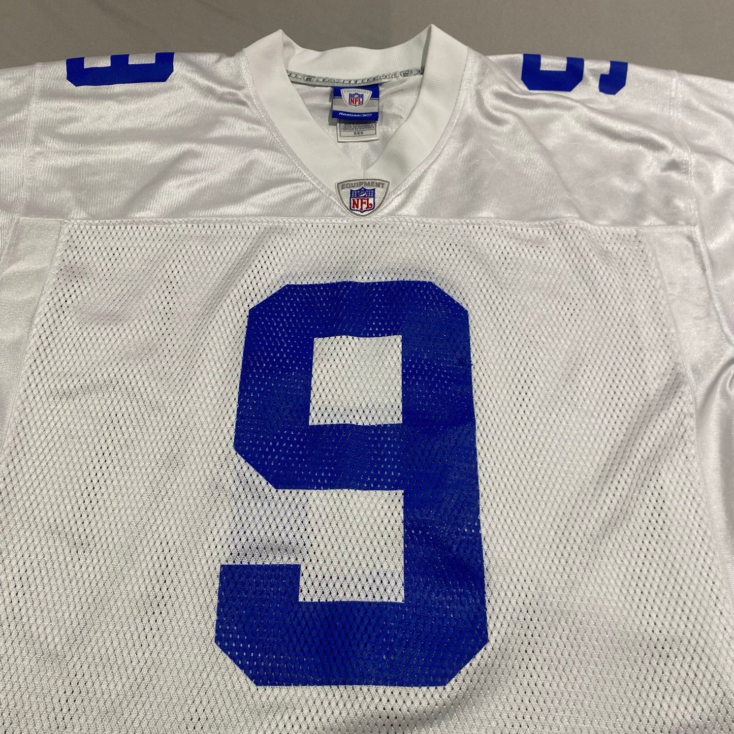 Tony Romo Jersey Dallas Cowboys #9 Mens Medium NFL Reebok White Blue