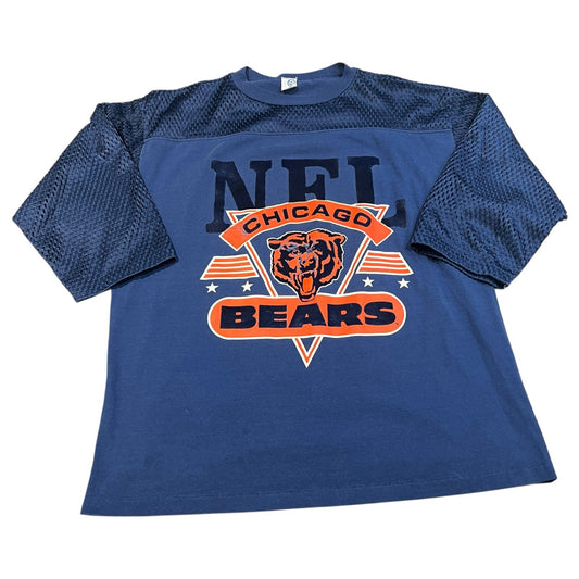 Vintage Artex Chicago Bears NFL Shirt Mens Large Mesh Short Sleeve Blue Football