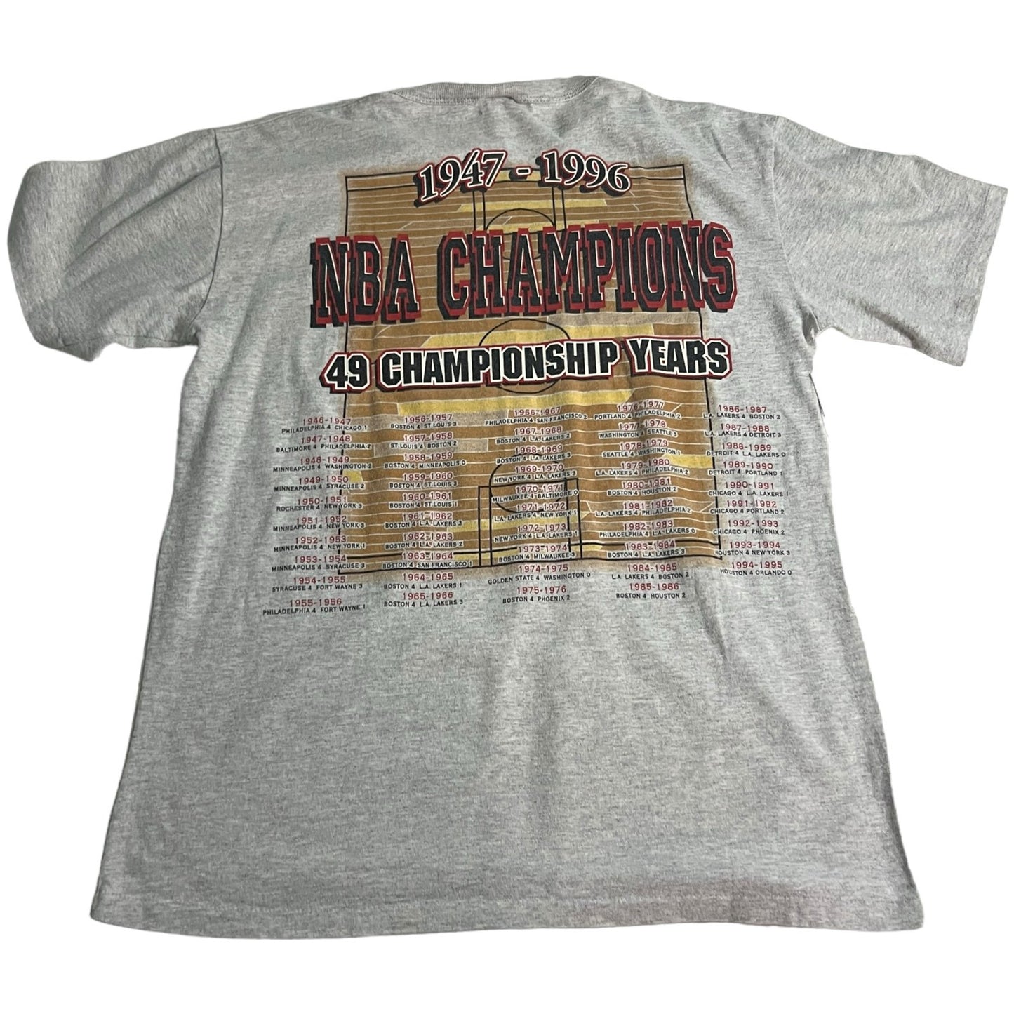 Vintage Chicago Bulls 1947 1996 NBA Champions Shirt Mens Medium Short Sleeve