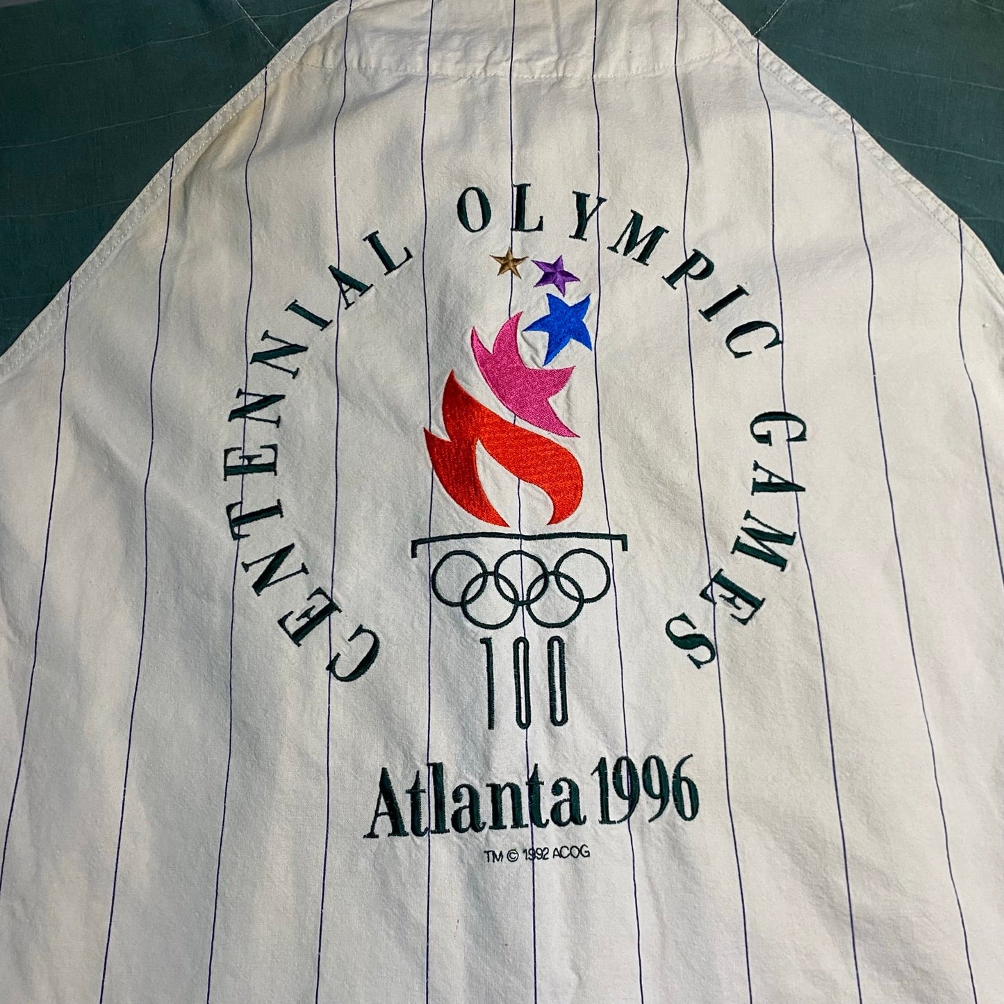 Vintage 1996 Olympics Baseball Jersey Mens Large Atlanta Centennial Games