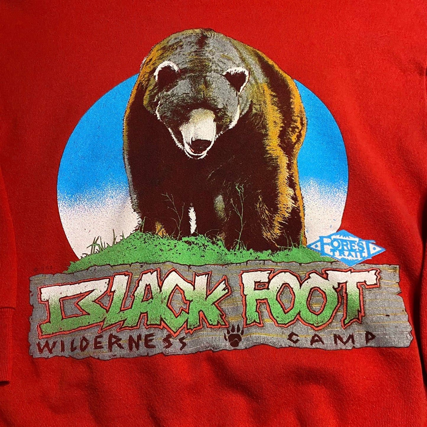 Vintage Bear Sweater Womans Large Black Foot Wilderness Anima Nature Red