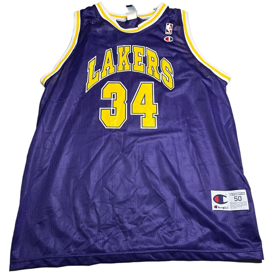 Vintage Shaquille O'Neal Jersey Mens 50 Los Angeles Lakers Champion 90's Purple