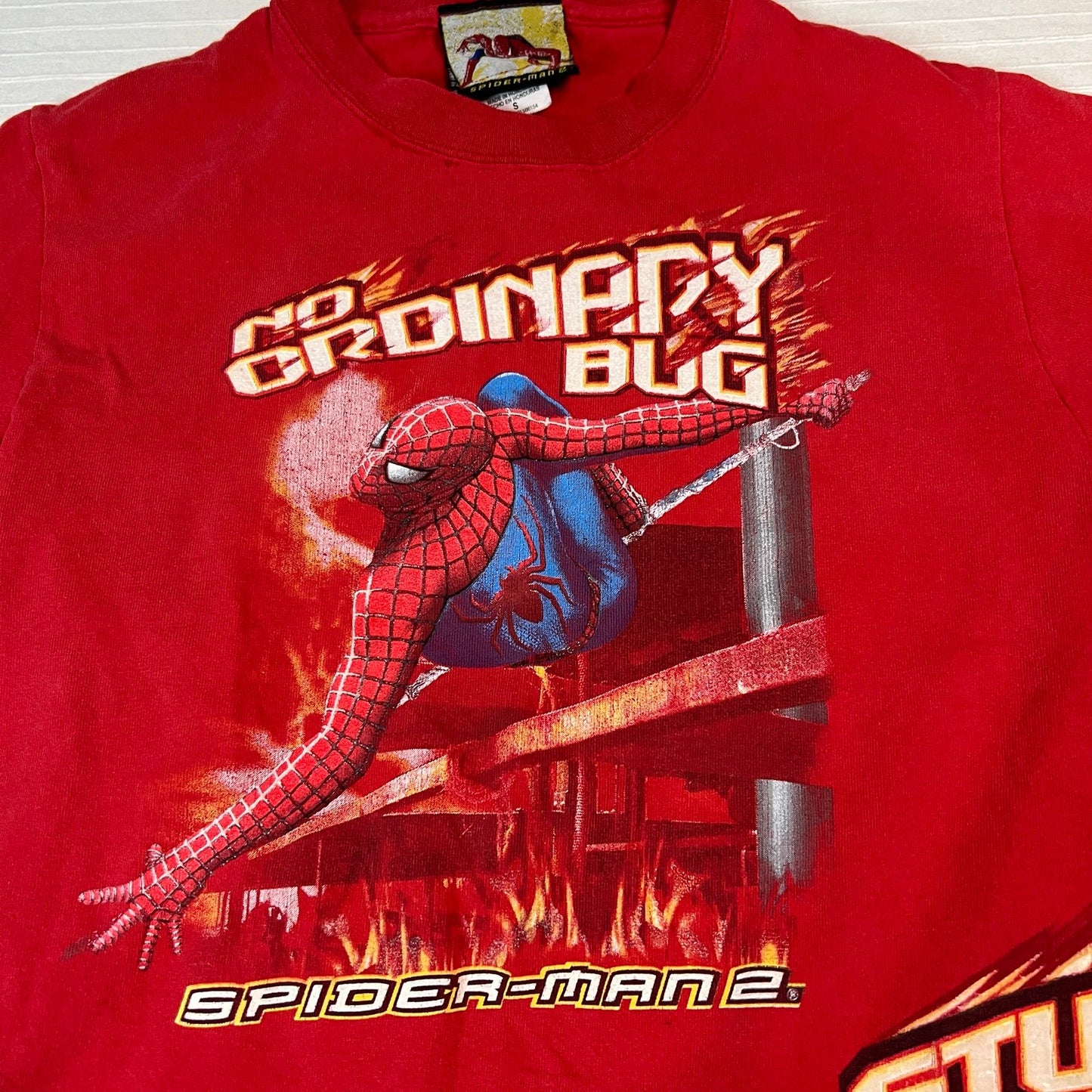 Vintage Spider Man 2 Shirt Kids Youth Small Red Short Sleeve Movie Promo