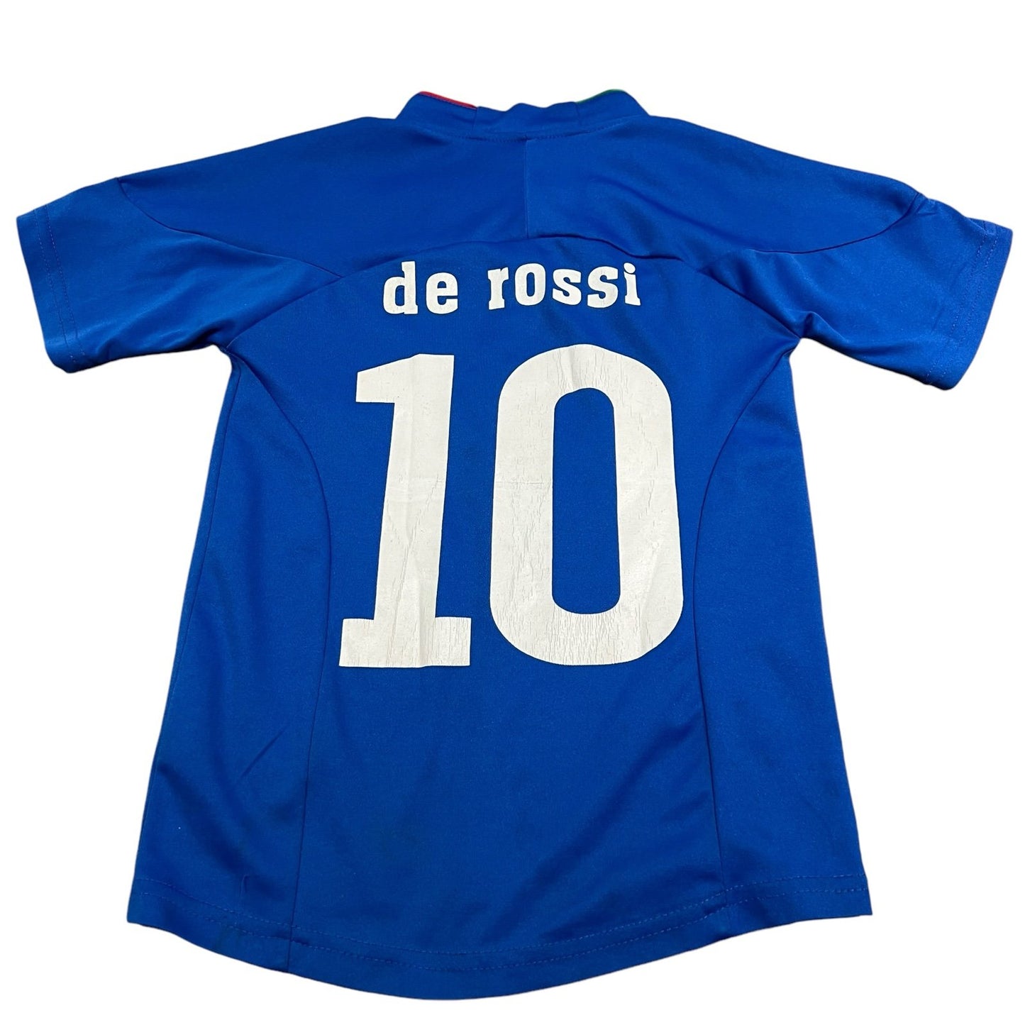 Italia Gliazzurri Soccer Football Jersey De Rossi #10 Kids Boys Youth Small Blue