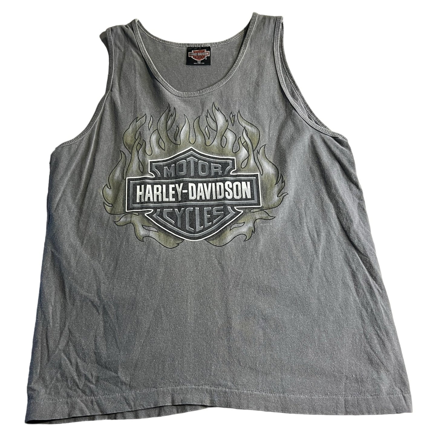 Vintage Harley Davidson Shirt Tank Top Mens Medium Gray 1998 Valparaiso Biker