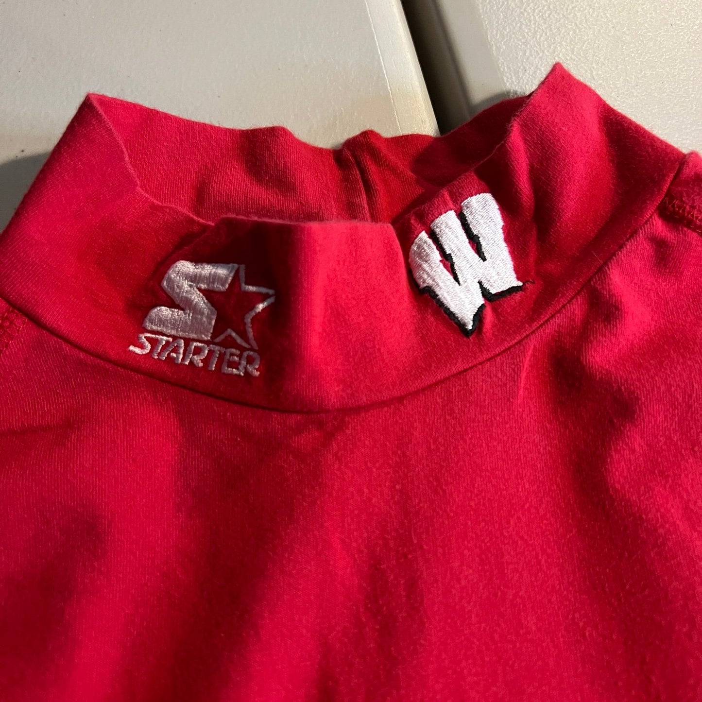 Vintage Starter Wisconsin Turtle Neck Sweat Shirt Mens XL Long Sleeve Red NCAA