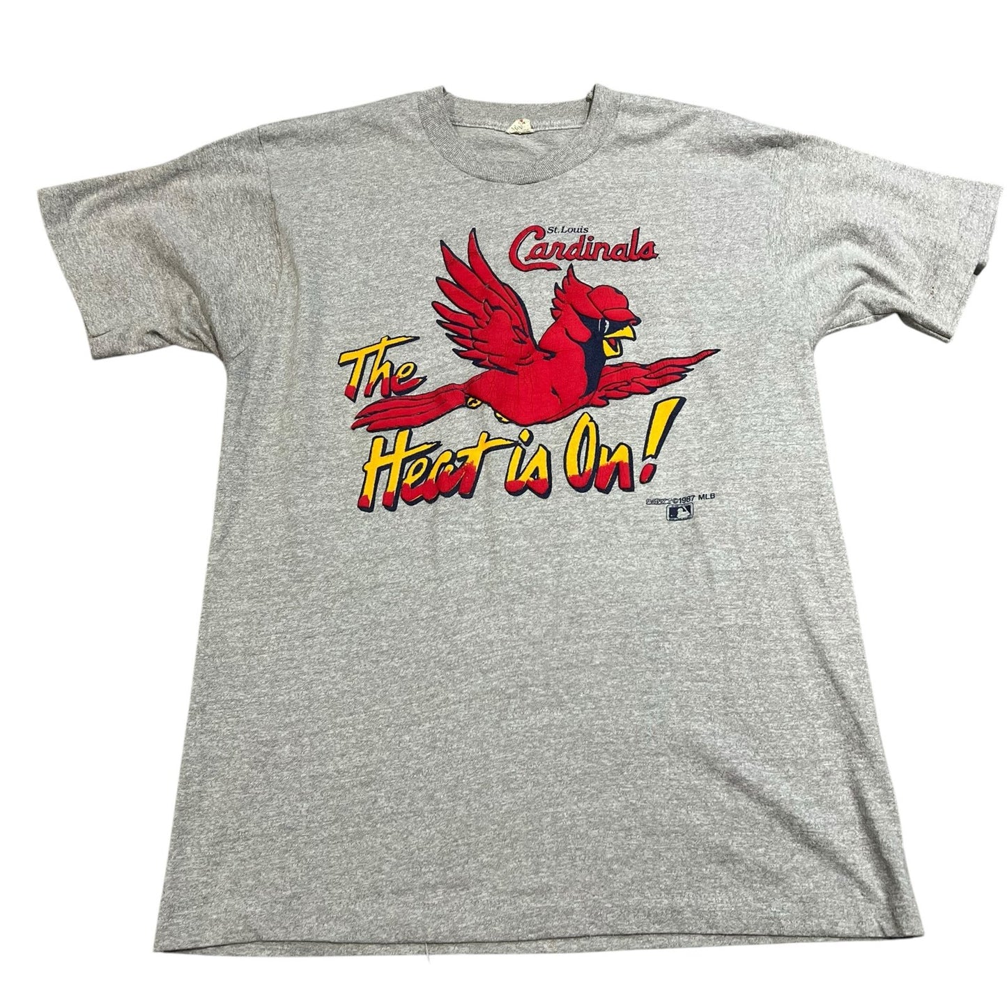 Vintage Saint Louis Cardinals Shirt 1987 Womans Medium MLB Gray Short Sleeve