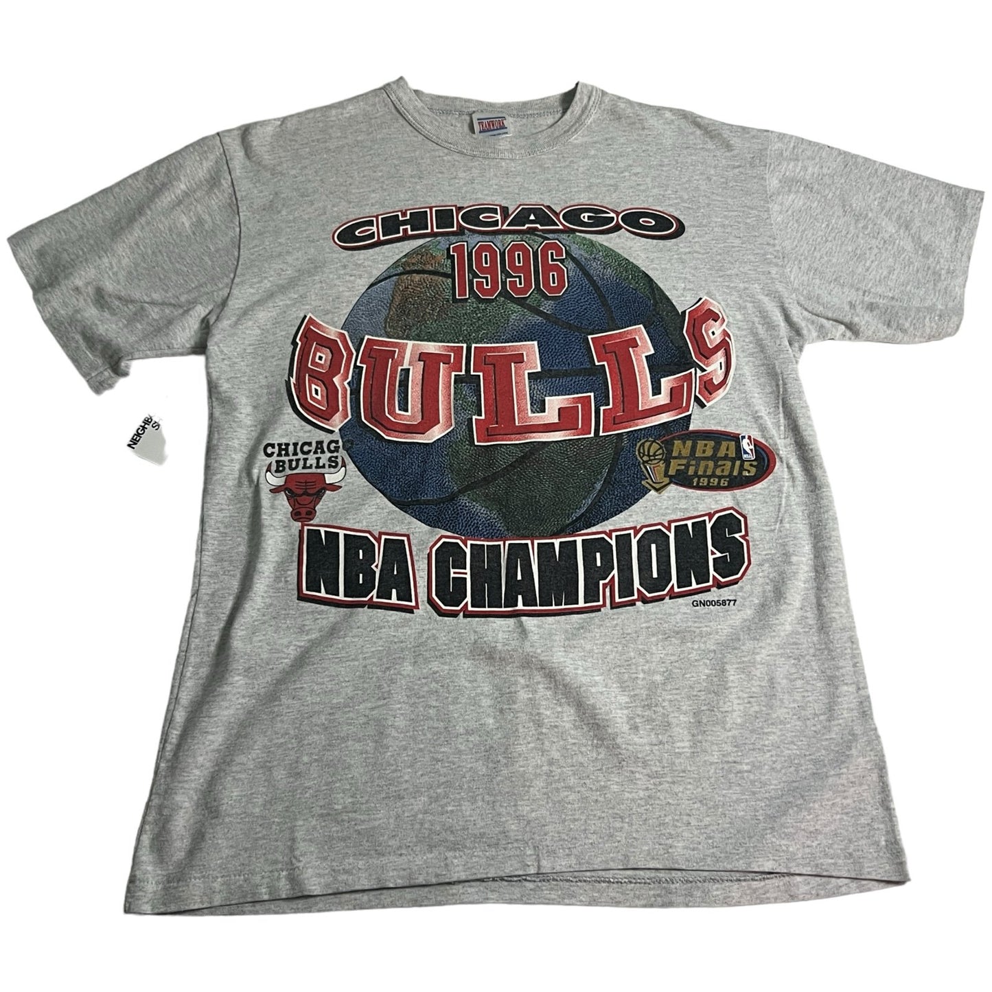 Vintage Chicago Bulls 1947 1996 NBA Champions Shirt Mens Medium Short Sleeve