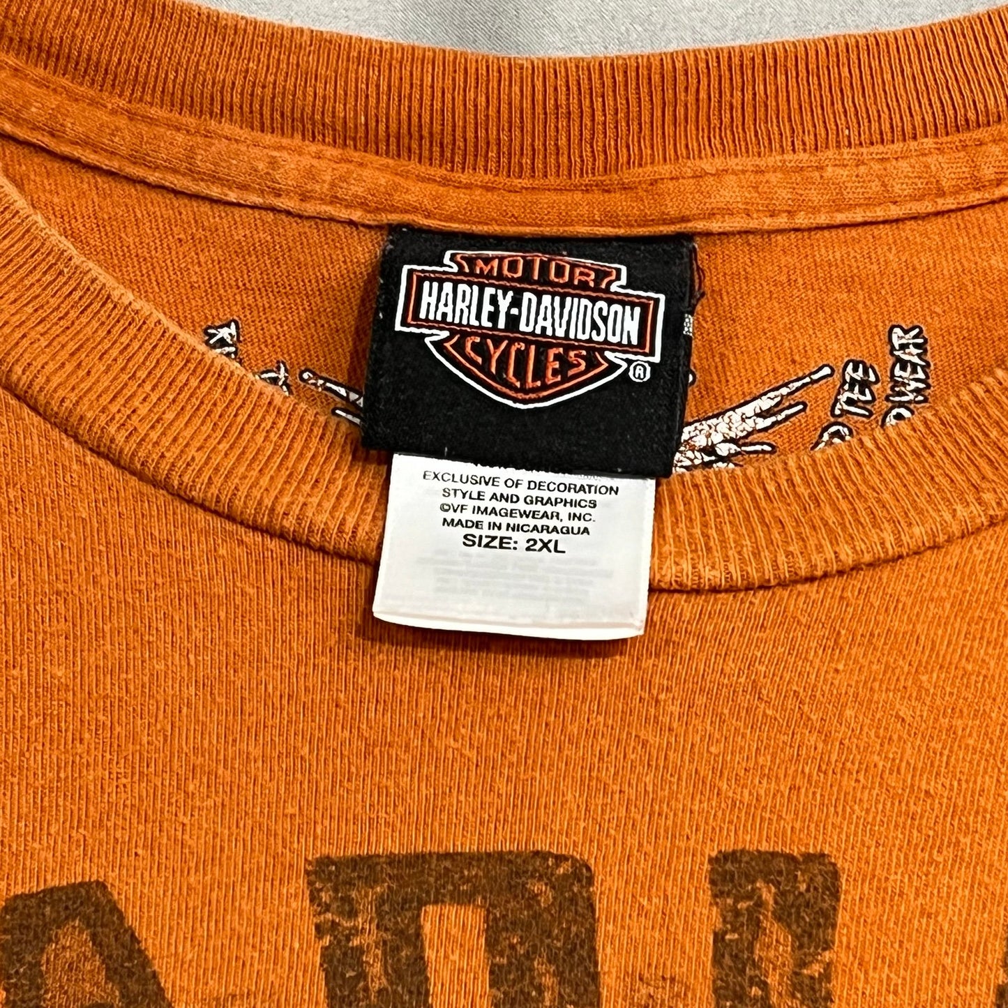 Harley Davidson Shirt Mens 2XL XXL Orange Wichita Short Sleeve Motorcycle Biker