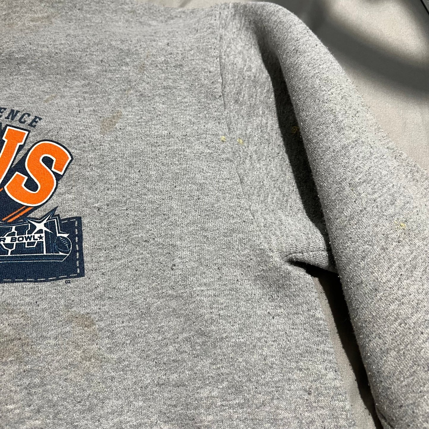 Chicago Bears Sweater Mens Large Crewneck 2006 Champions Gray Orange NFL