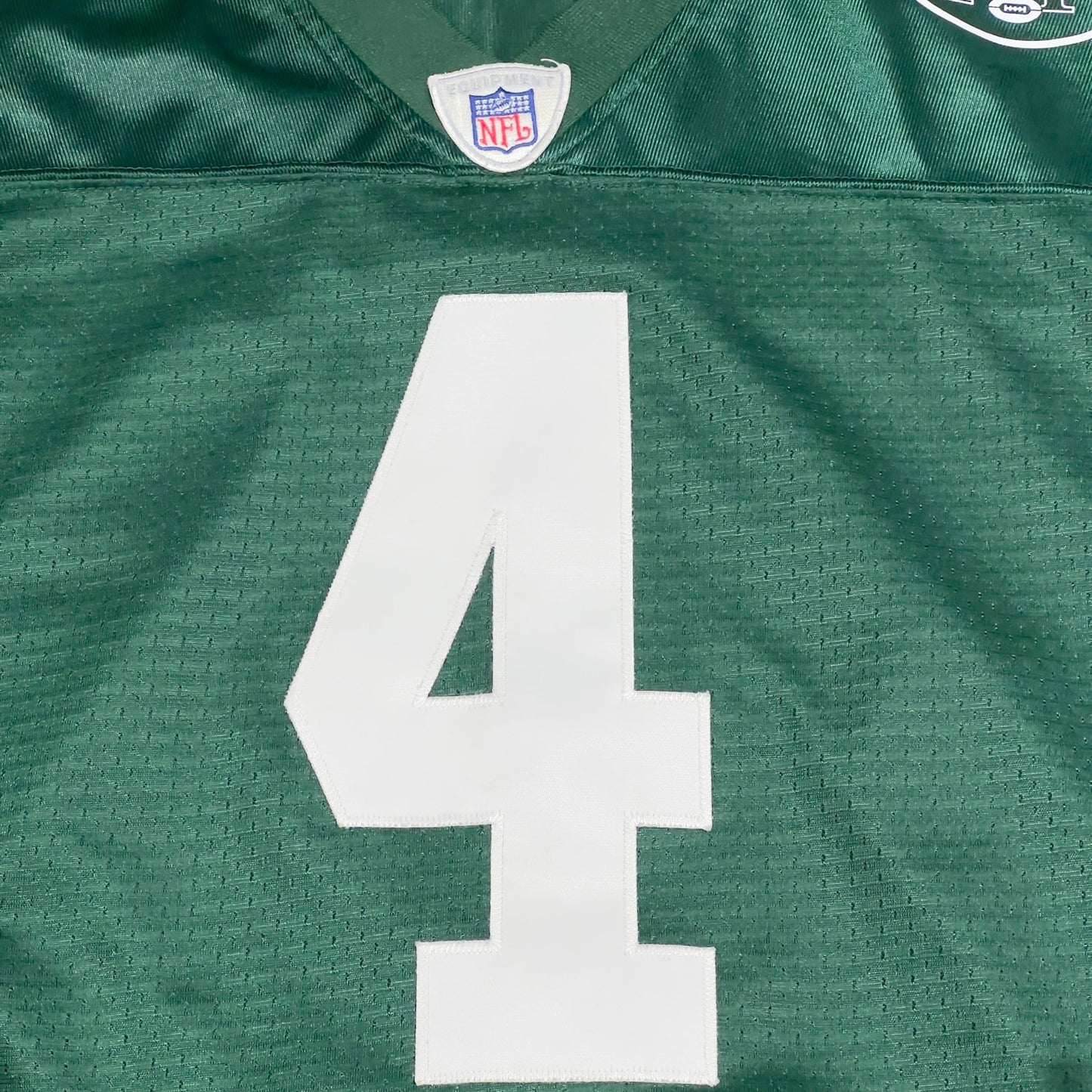 Brett Favre New York Jets NFL Jersey Mens Large Green Length +2 #4 Reebok