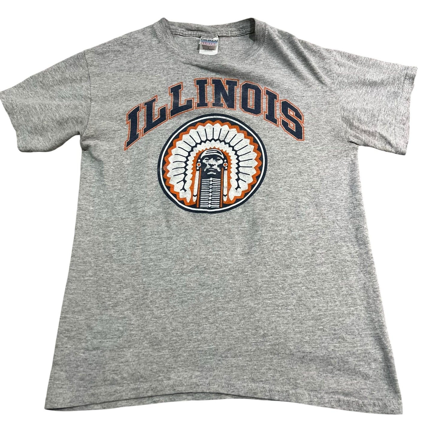 Vintage University of Illinois Shirt Chief Womans Small Gray NCAA College