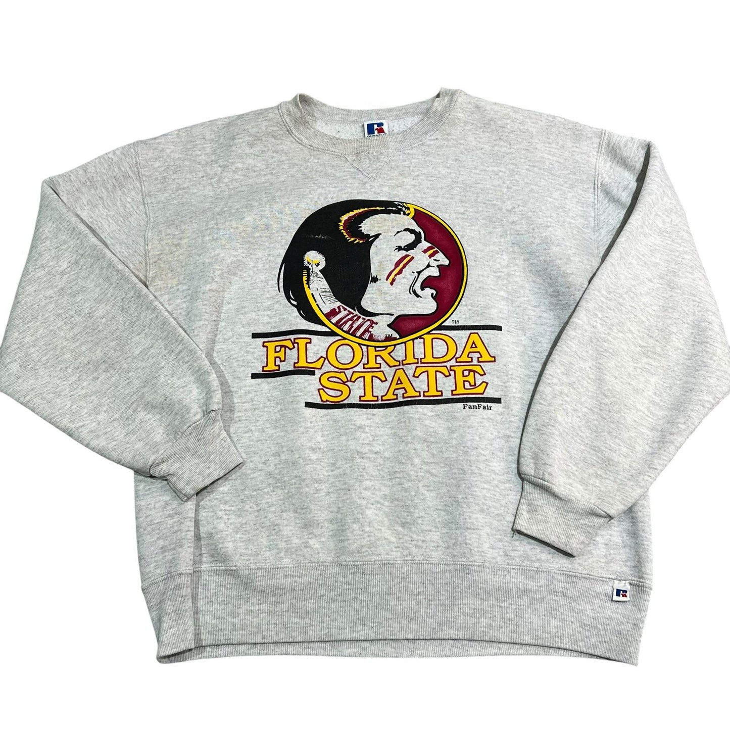 Vintage 90's Florida State Sweater Crewneck Womans XL Russell Athletic Gray