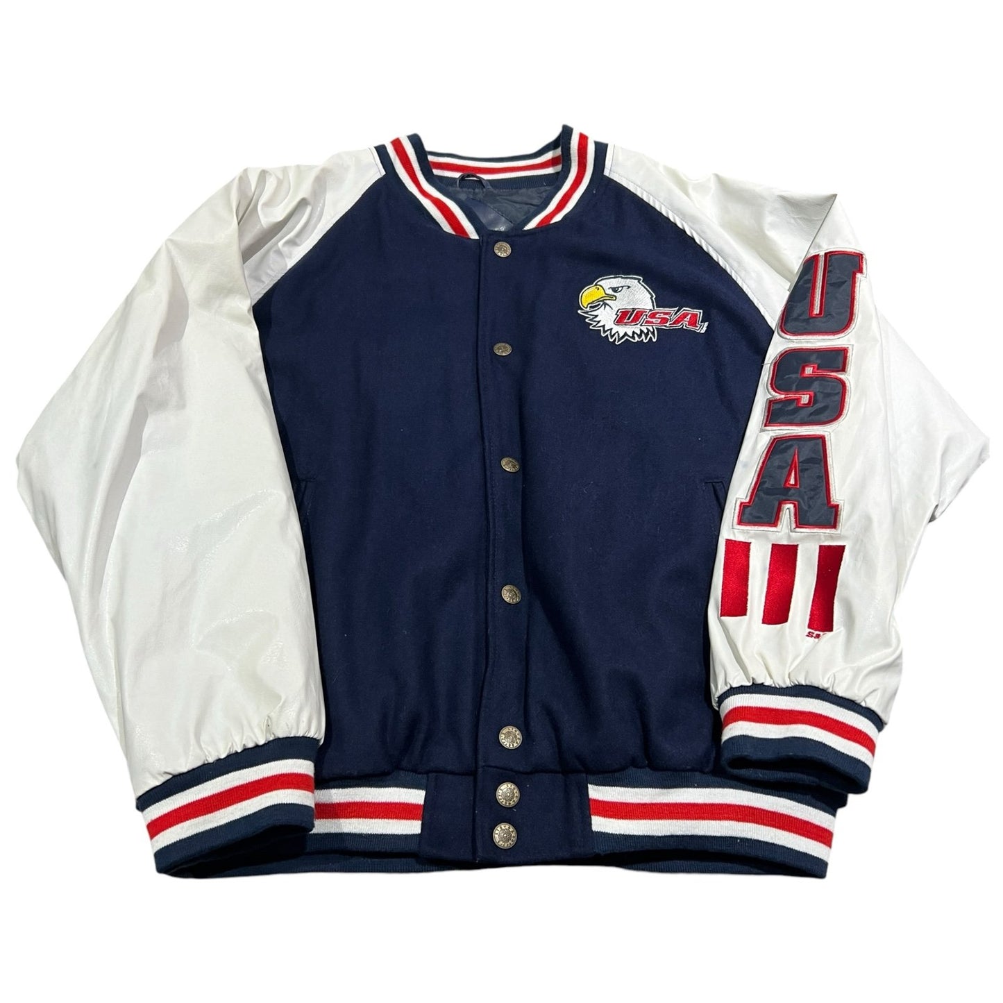 Vintage USA Bald Eagle Varsity Jacket Mens Large America Steve and Barry's