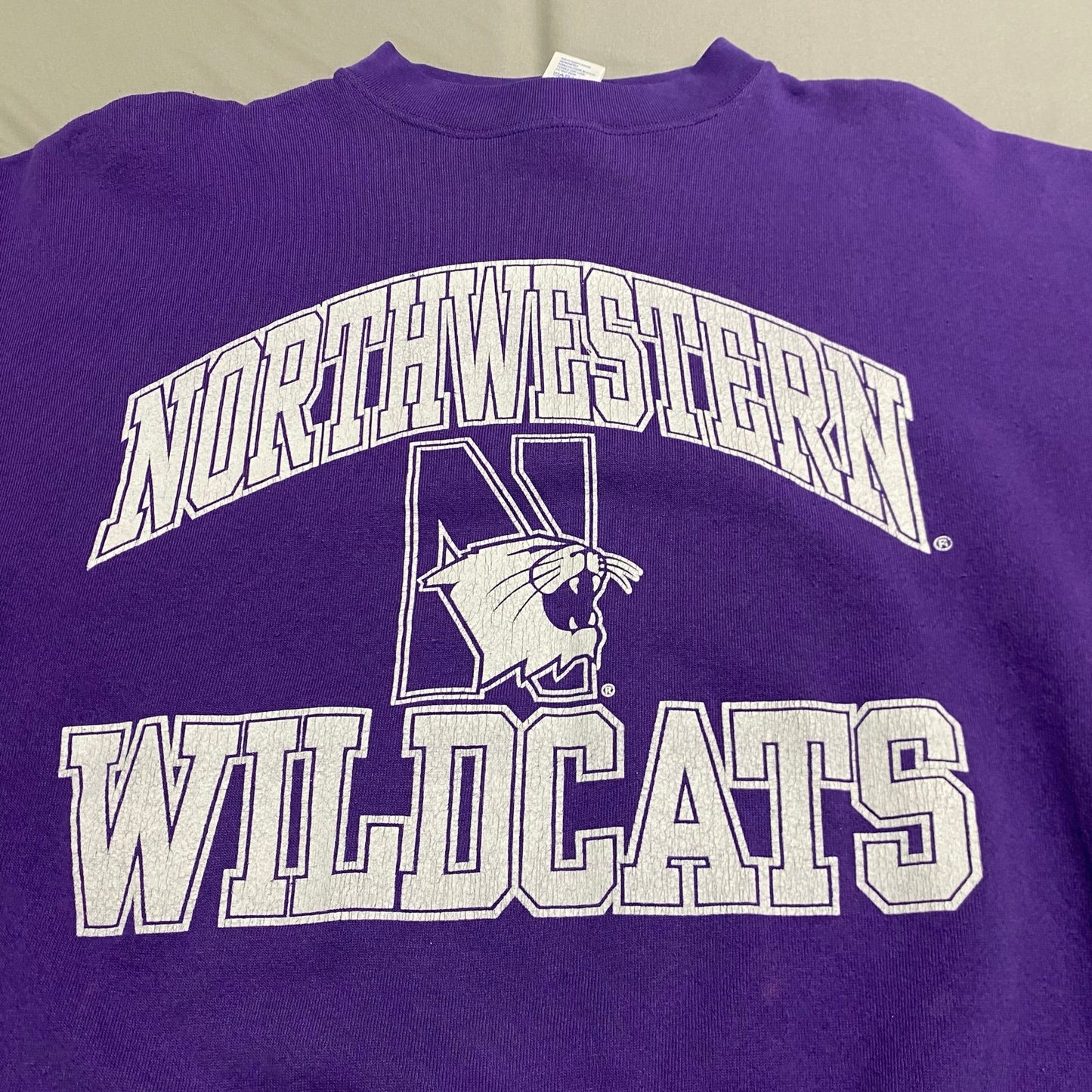 Vintage 90's Northwestern Wildcats Crewneck Sweater Mens 2XL XXL Purple LOGO 7