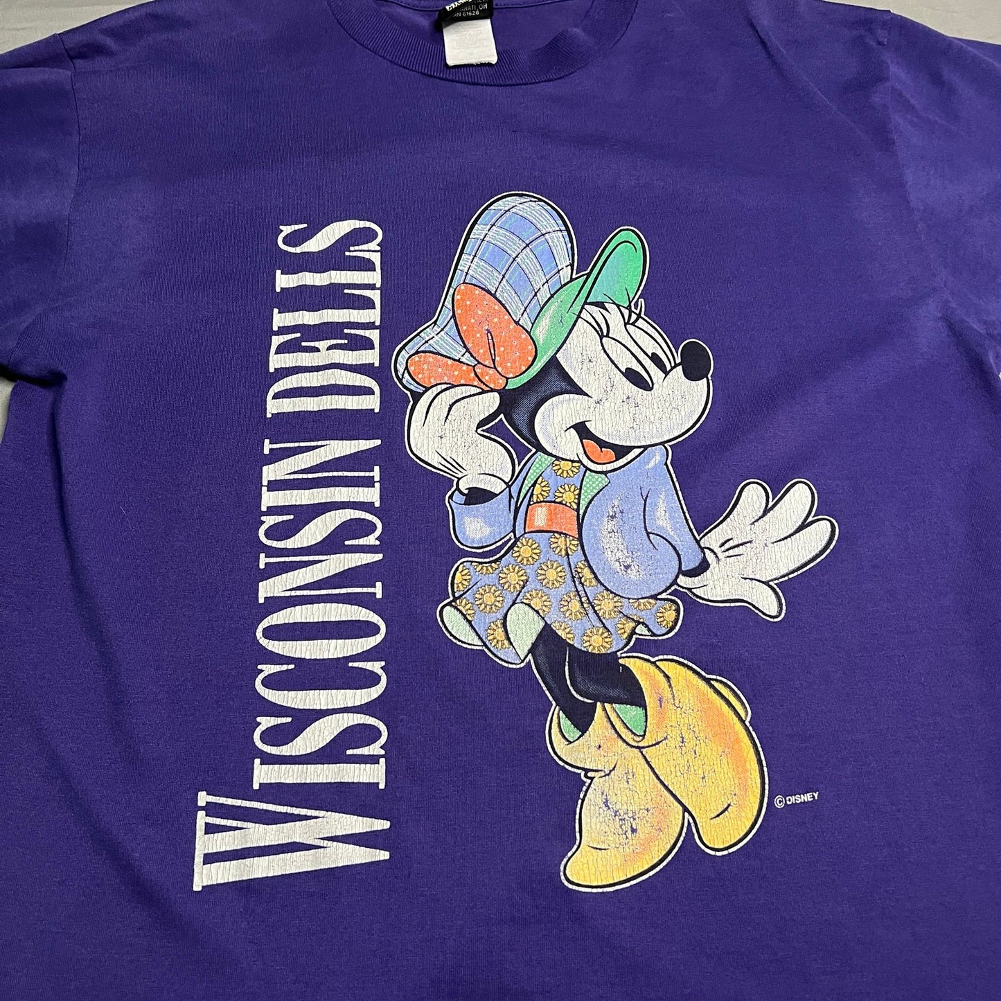 Vintage Minnie Mouse Wisconsin Dells 90's Shirt Womans XL Purple Disney