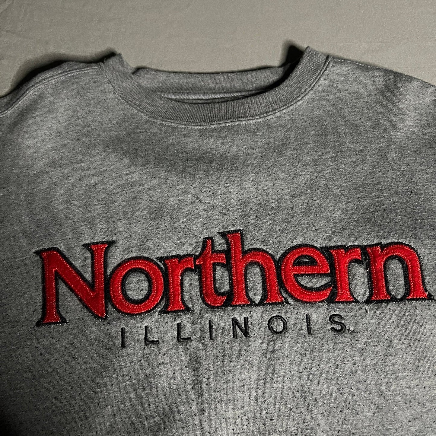 Vintage Northern Illinois University Sweater Mens Small Embroidered Gray