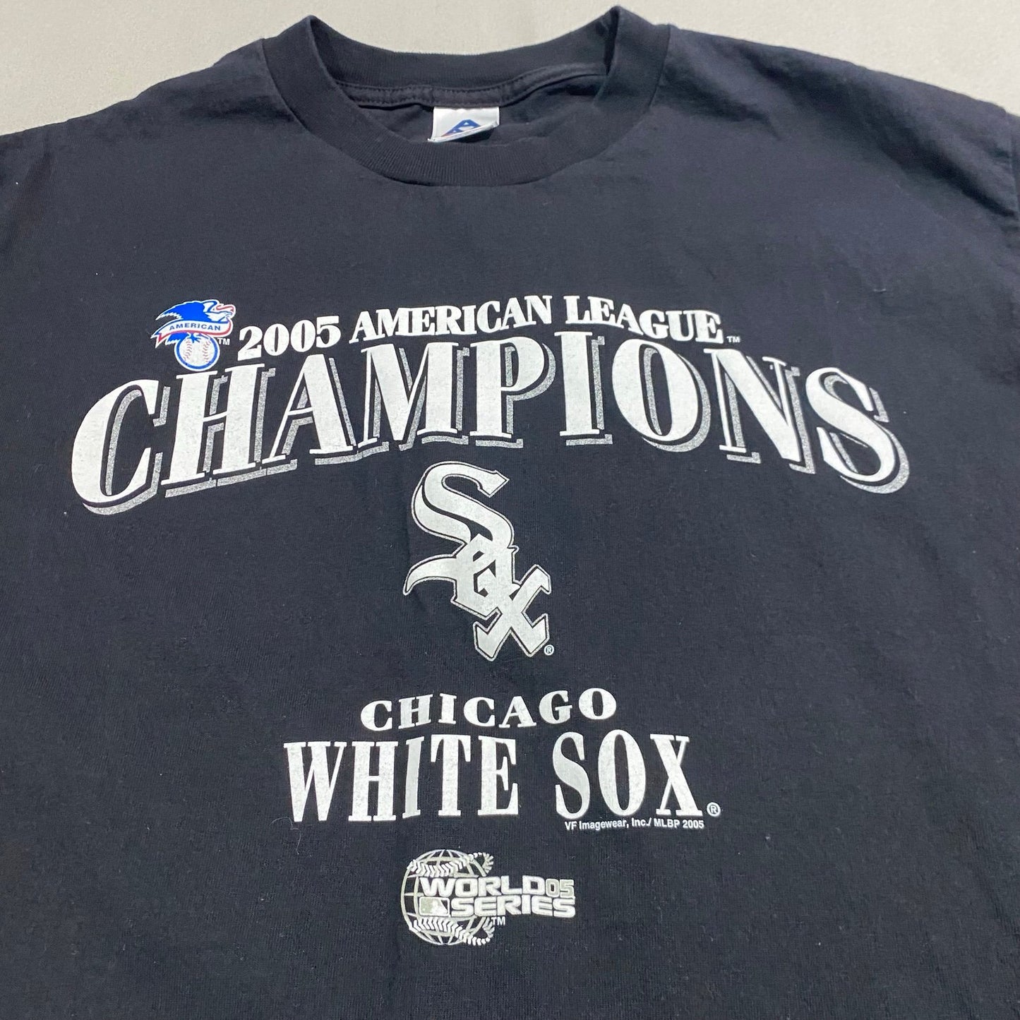 Vintage 2005 Chicago White Sox Shirt Mens Large MLB Champions Black Short Sleeve