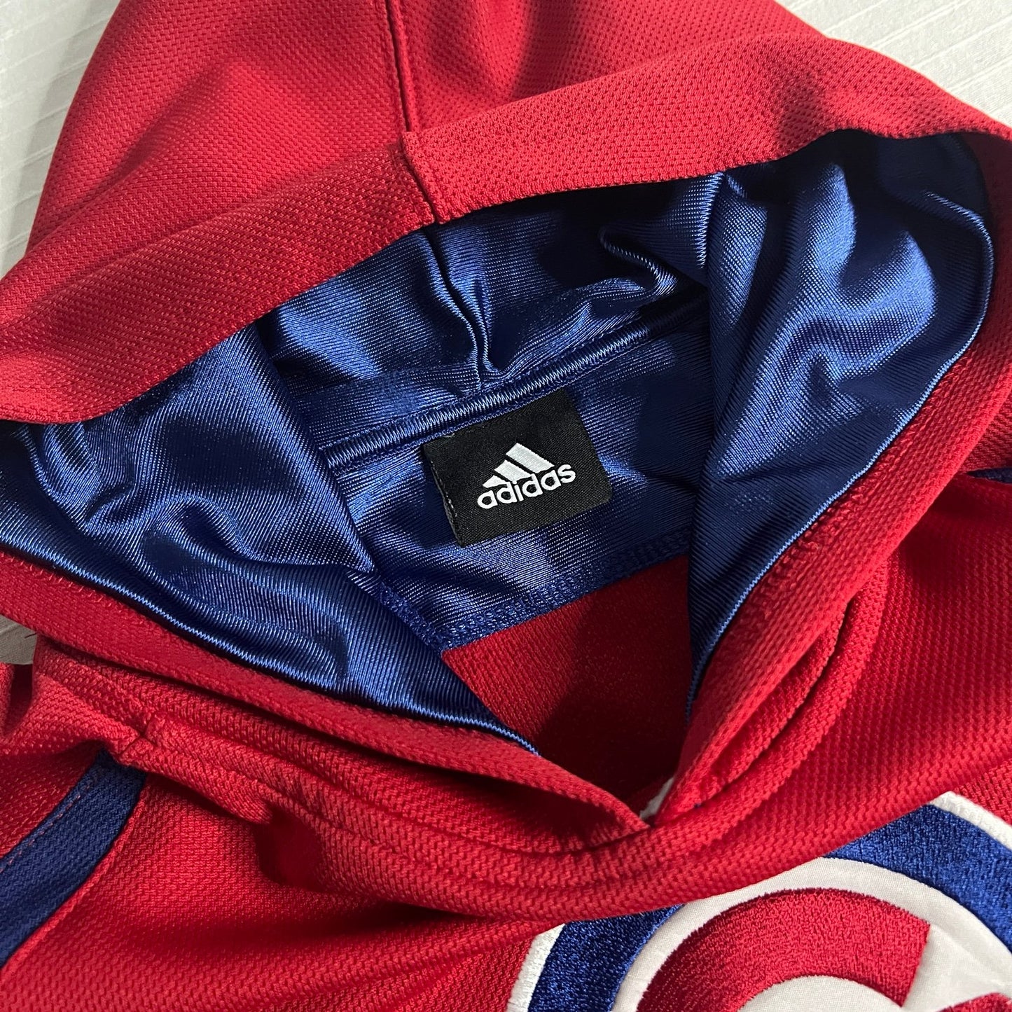 Chicago Cubs Hoodie Sweat Shirt Kids Youth Large Embroidered Red Adidas MLB