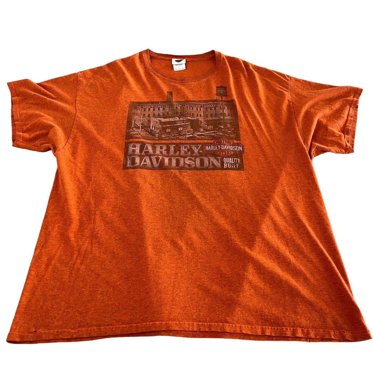 Harley Davidson Shirt Mens 2XL XXL Orange Short Sleeve Tennessee Motorcycle