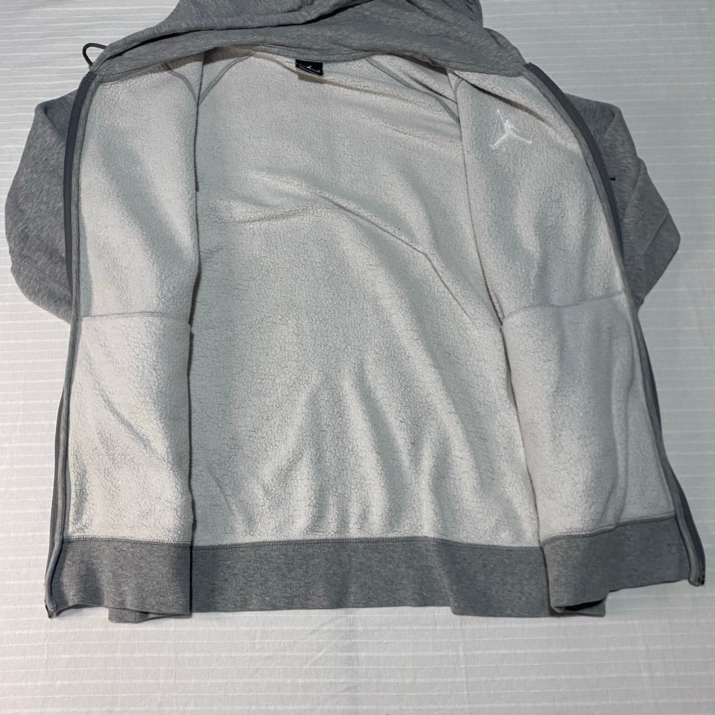 Air Jordan Hoodie Mens Large Gray Sweat Shirt Full Zip Jumpman