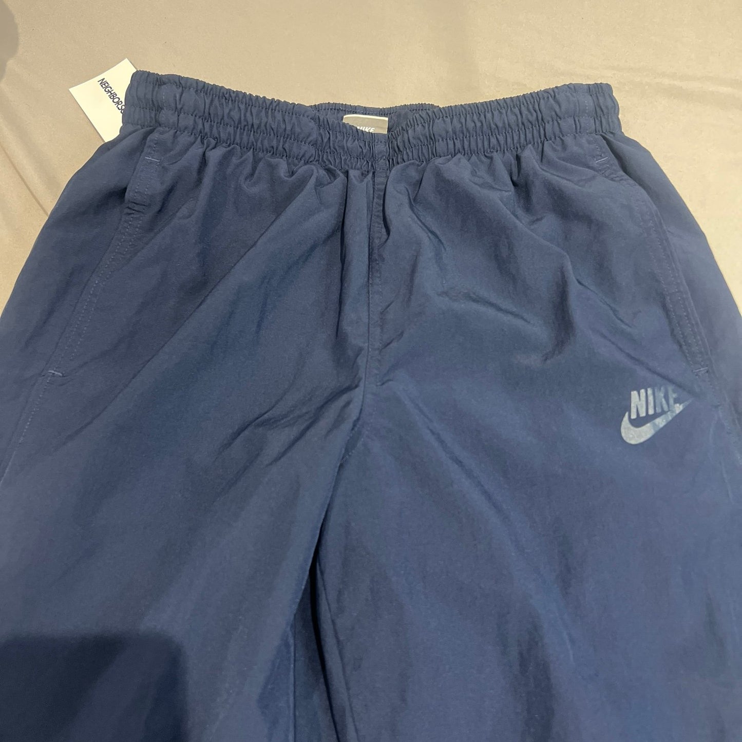 Vintage Nike Track Pants Mens Medium Windbreaker Sweatpants Blue Mesh Lined