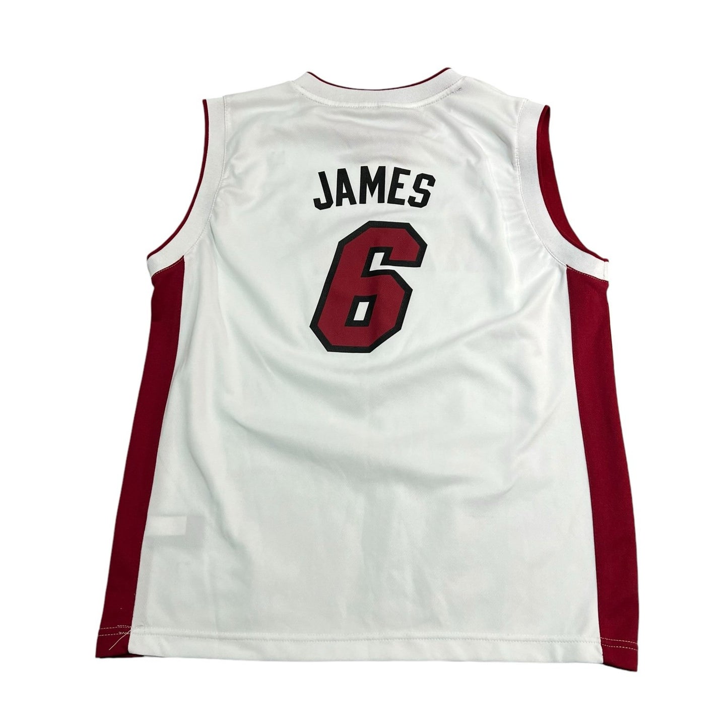 LeBron James Miami Heat Jersey Kids Youth Large #6 White Adidas NBA