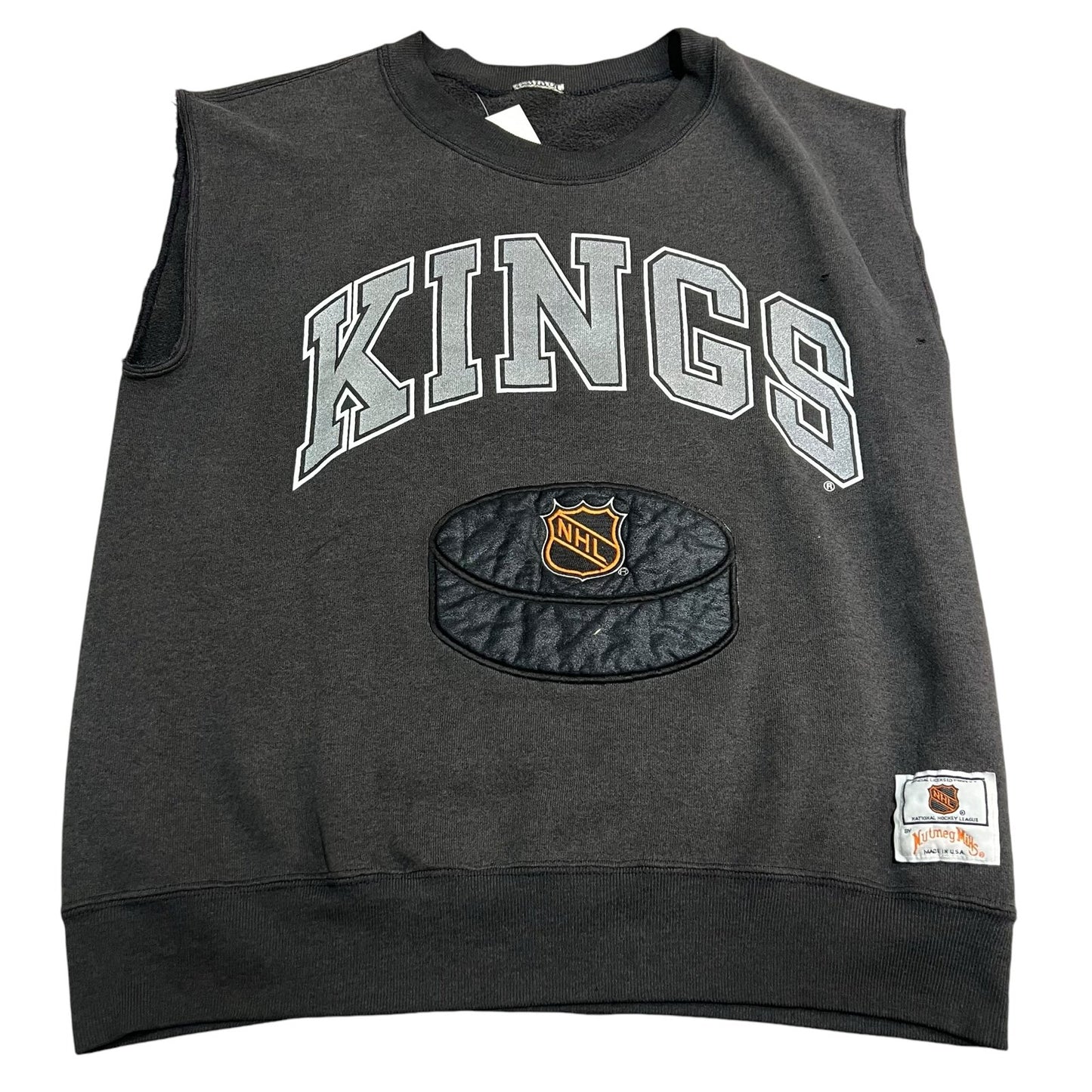 Vintage 90's Los Angeles Kings Sleveless Sweater Nutmeg Mens Medium Gray