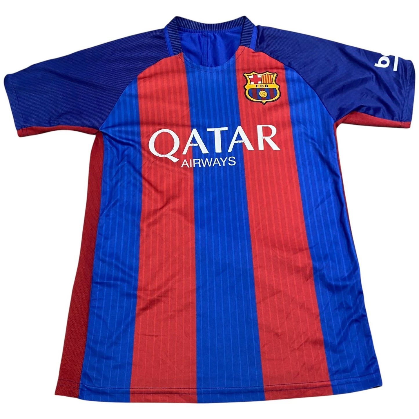 FCB Barcelona Lionel Messi Jersey Mens Small #10 Qatar Airways Soccer Futbol