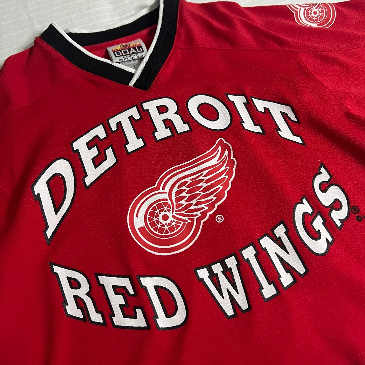 Vintage Detriot Red Wings Jersey Kids Youth Large Winning Goal Short Sleeve