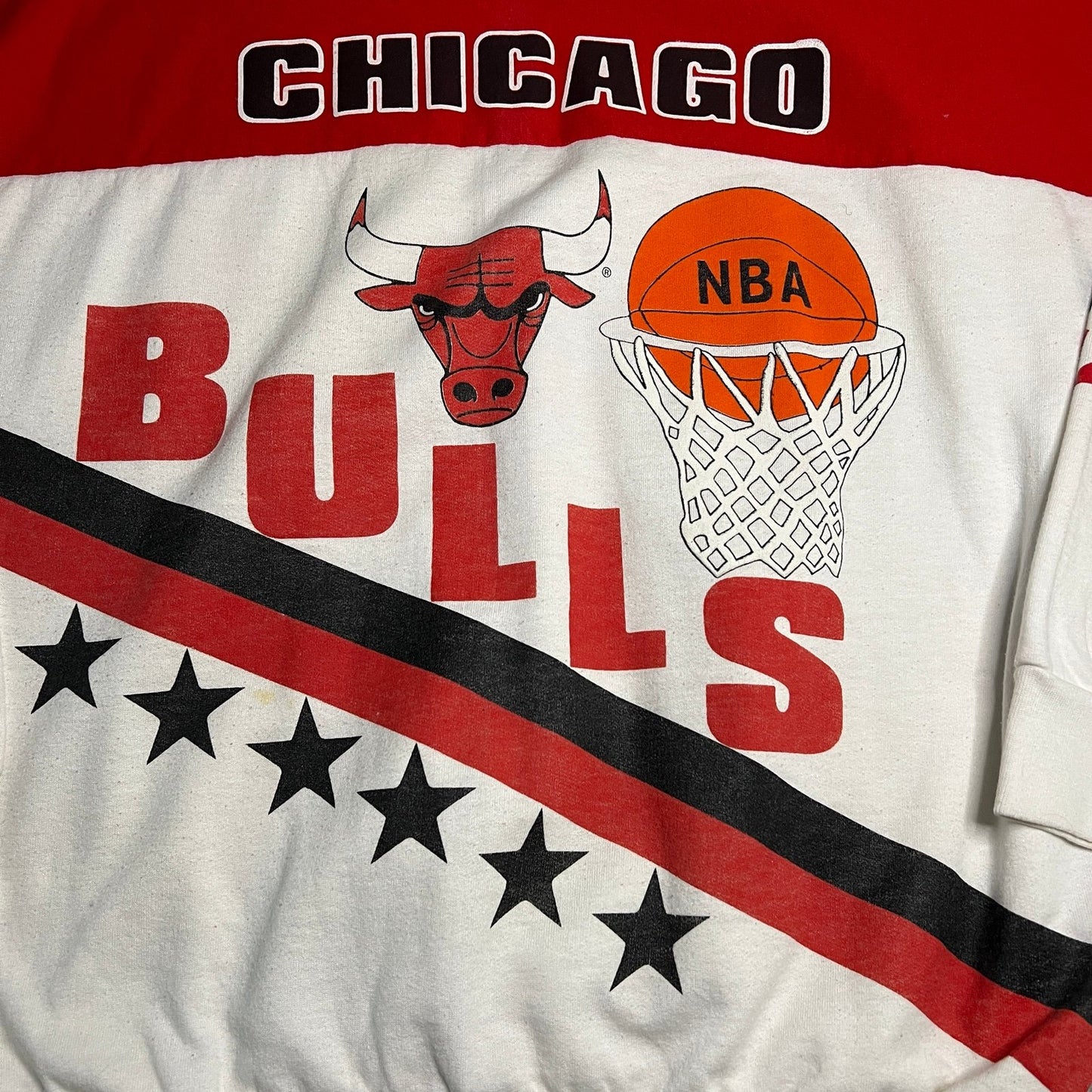 Vintage 80's Chicago Bulls Sweater Mens XL Crewneck NBA Double Sided