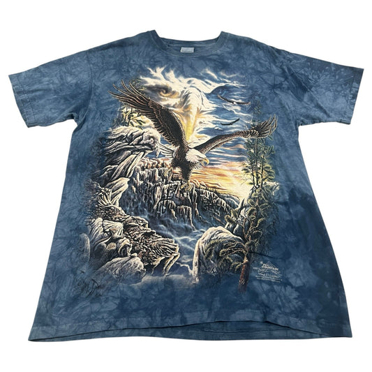 Bald Eagle Hunting Graphic Shirt Mens Large Blue Nature Outdoor Animal