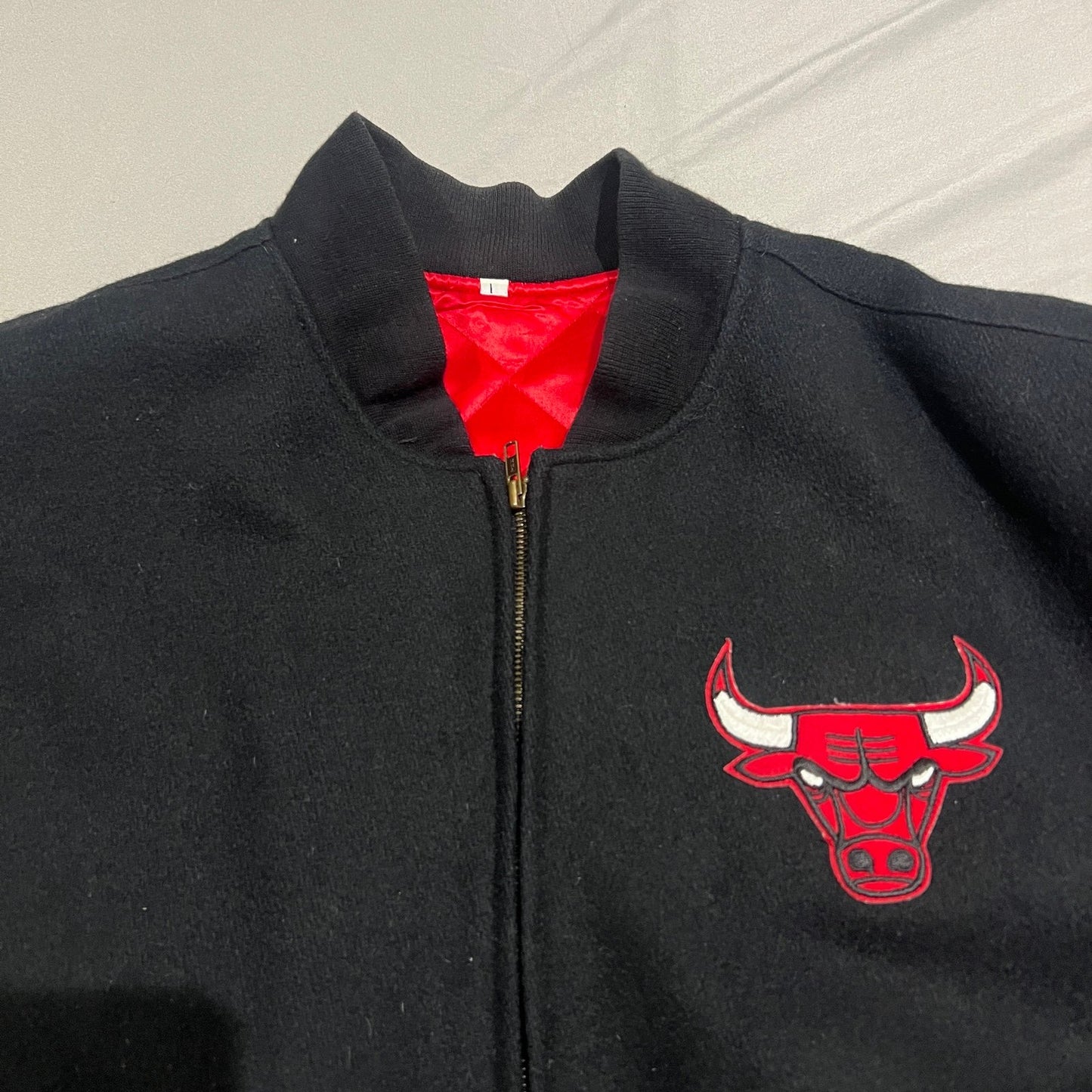 Vintage Chicago Bulls Jacket JH Design Mens Large NBA Wool Leather