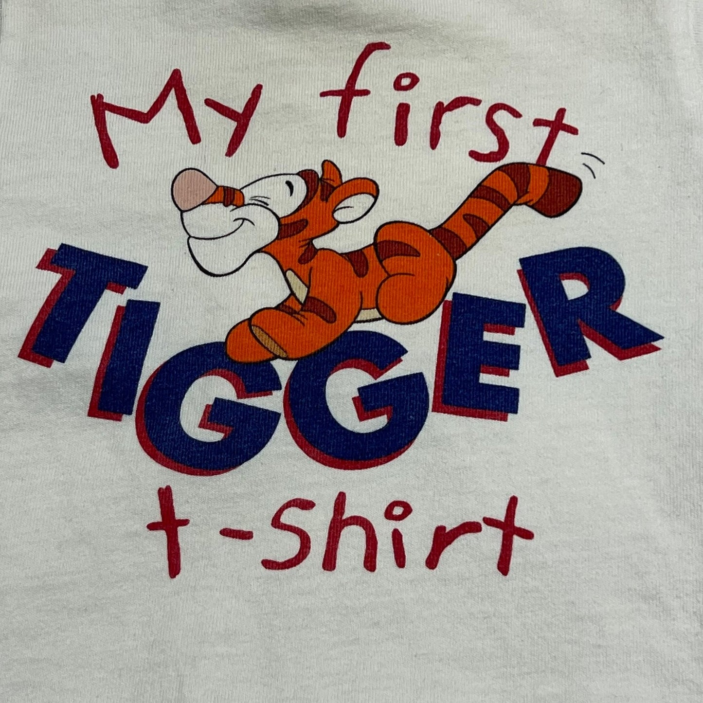 Vintage My First Tigger T-Shirt Disney Kids Toddler 3-6 Months White