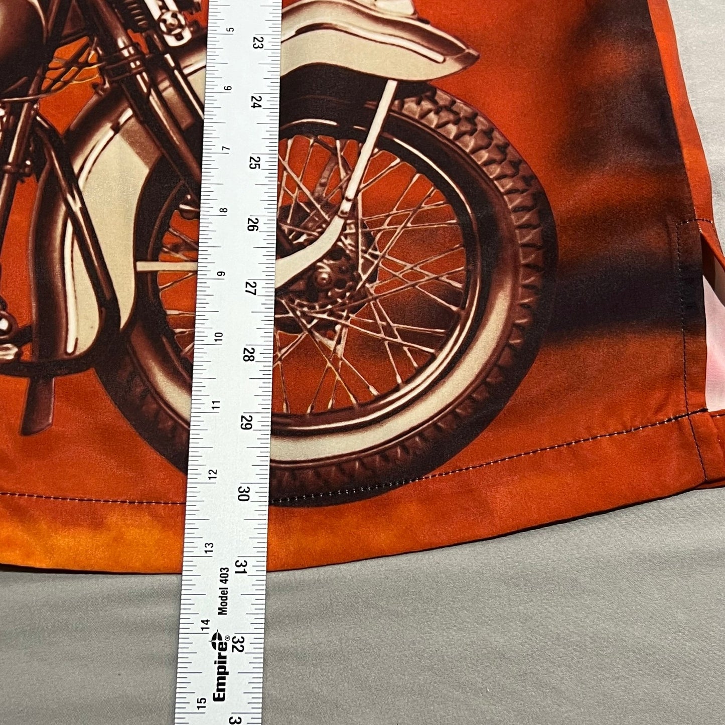 Vintage Harley Davidson Button Up Shirt Mens Large All over Print Orange Eagle