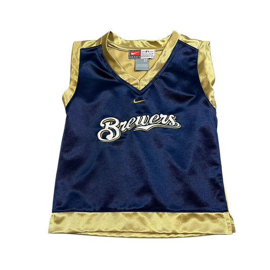 Milwaukee Brewers Jersey Kids Toddler 2T Nike Center Swoosh MLB Basketball