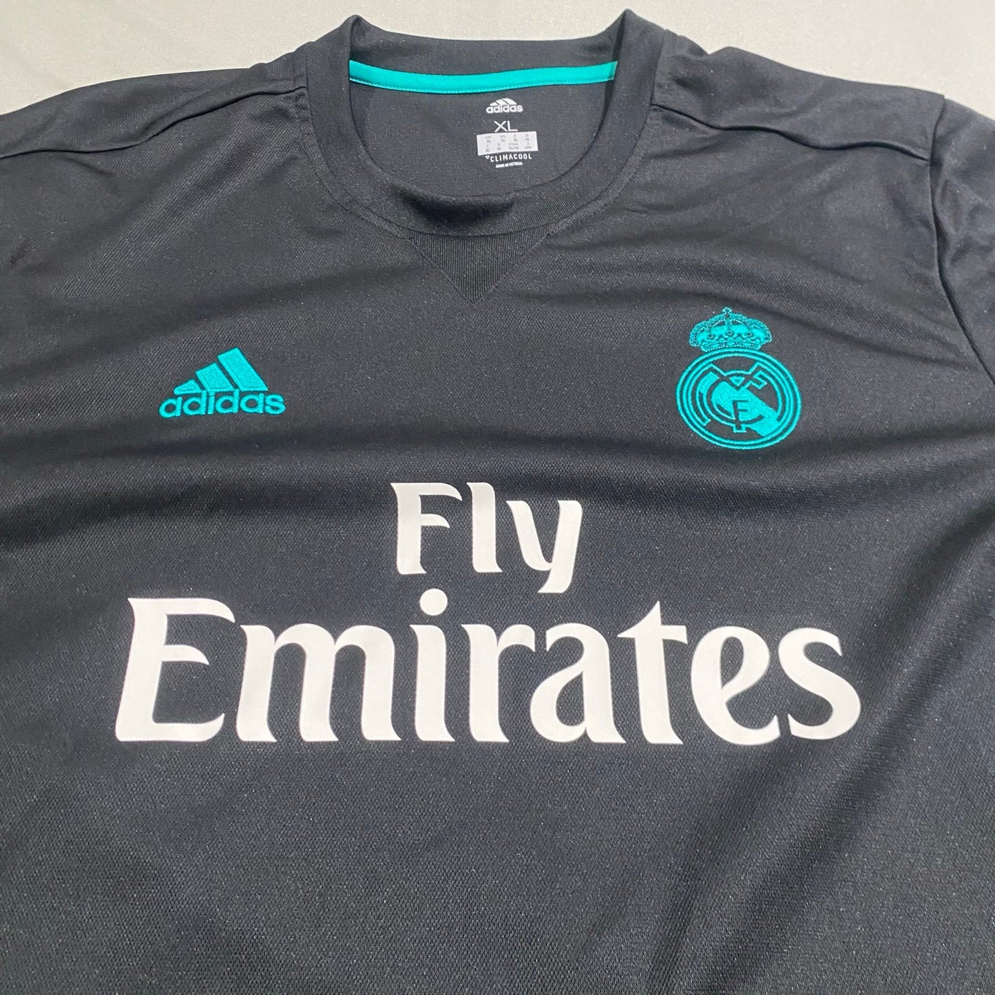 FC Real Madrid Spain Away Jersey Adidas Mens XL Black Climacool Fly Emirates