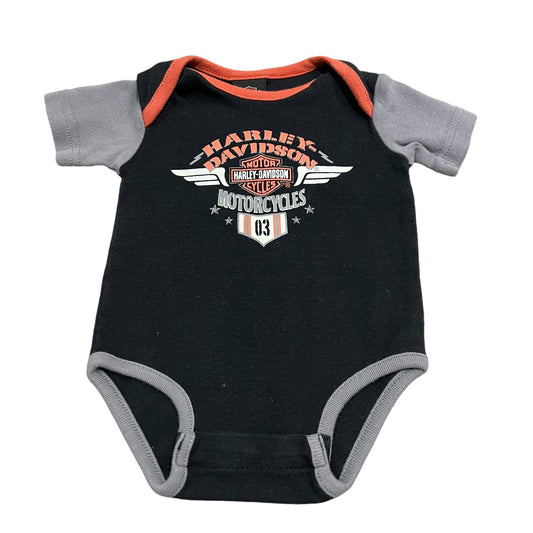 Harley Davidson Onesie Toddler Kids 3 - 6 Months Black Motorcycle Biker