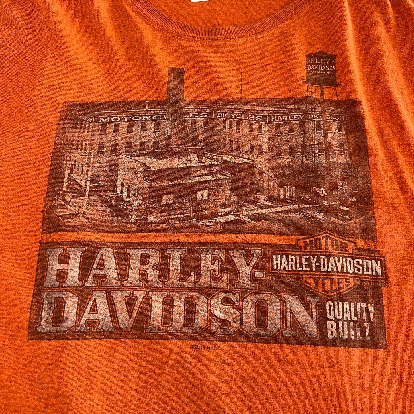 Harley Davidson Shirt Mens 2XL XXL Orange Short Sleeve Tennessee Motorcycle