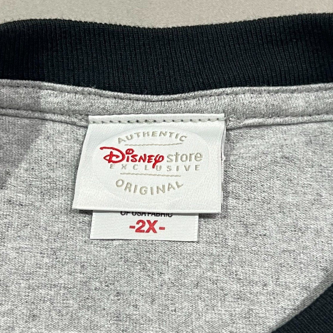 Mickey Mouse Shirt Womans 2XL XXL Gray Short Sleeve Disney Ringer