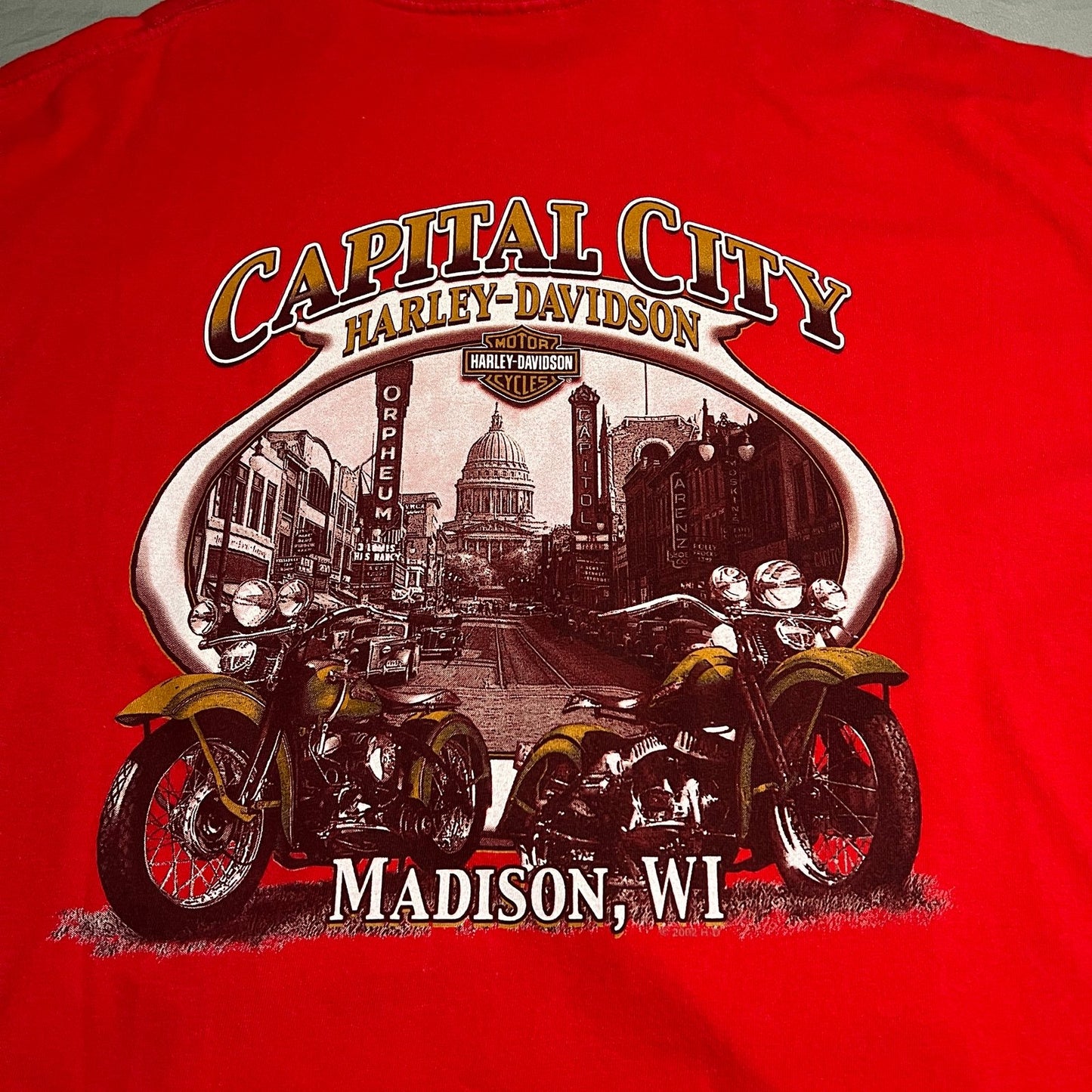 Harley Davidson Shirt Mens XL Red Madison Short Sleeve Motorcycle