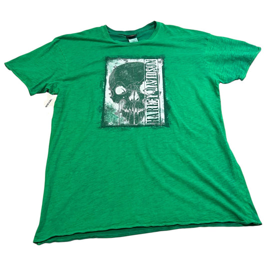 Harley Davidson Thunder Tower Columbia Shirt Mens 2XL XXL Green Short Sleeve