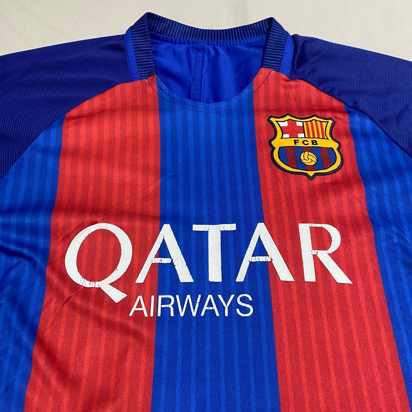 FCB Barcelona Lionel Messi Jersey Mens Small #10 Qatar Airways Soccer Futbol