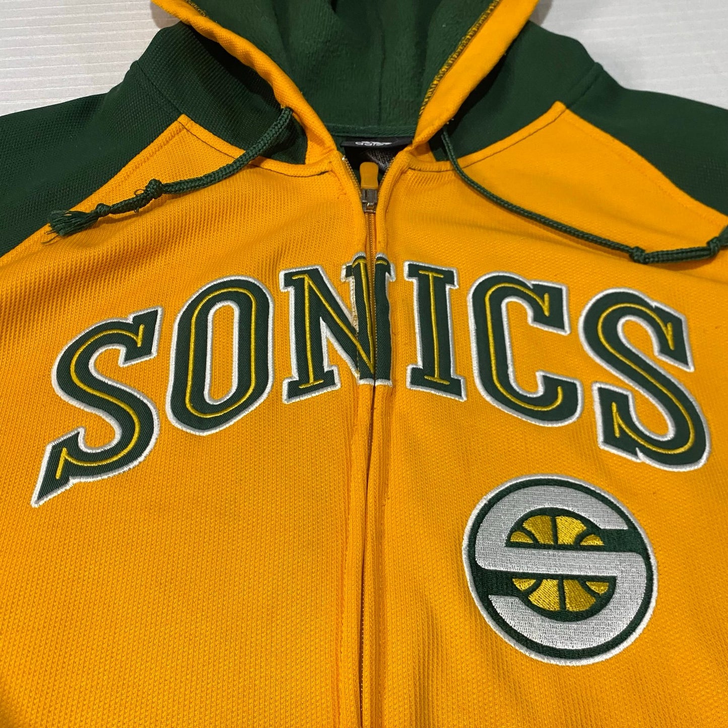 Vintage Seattle Supersonics Hoodie Mens Large Sweat Shirt Adidas Zip Up