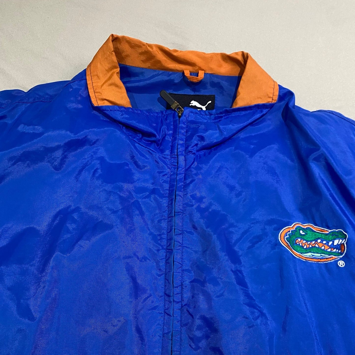 Florida Gators Windbreaker Jacket Mens 2XL XXL Puma Coat Full Zip Blue Orange