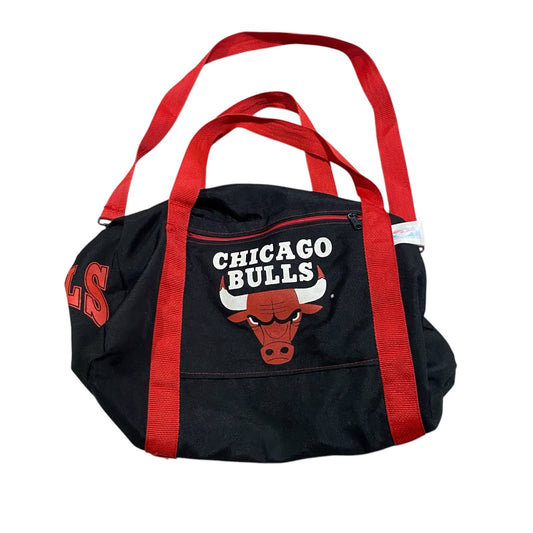 Vintage 90's Chicago Bulls Duffle Bag Gym Black Red NBA Travel