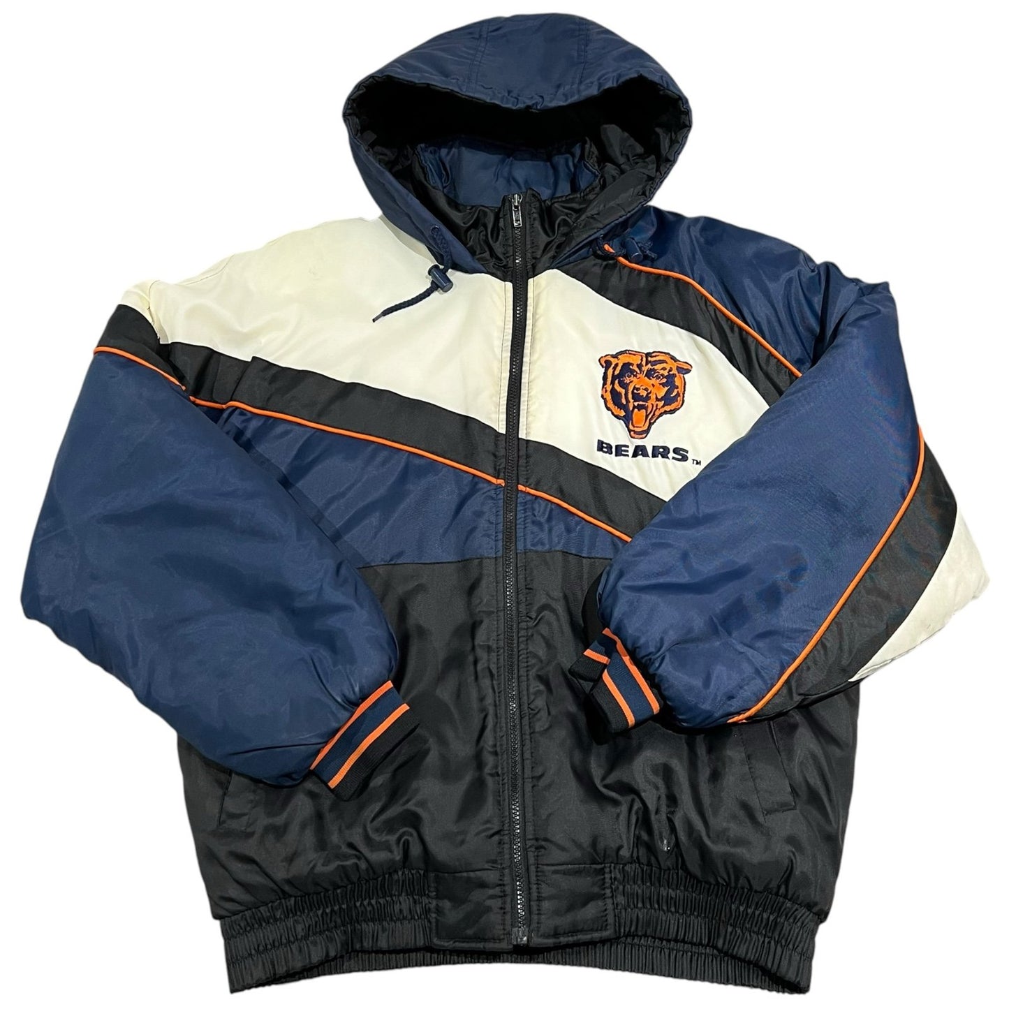 Vintage Chicago Bears Full Zip Windbreaker Jacket Mens Medium Game Day NFL