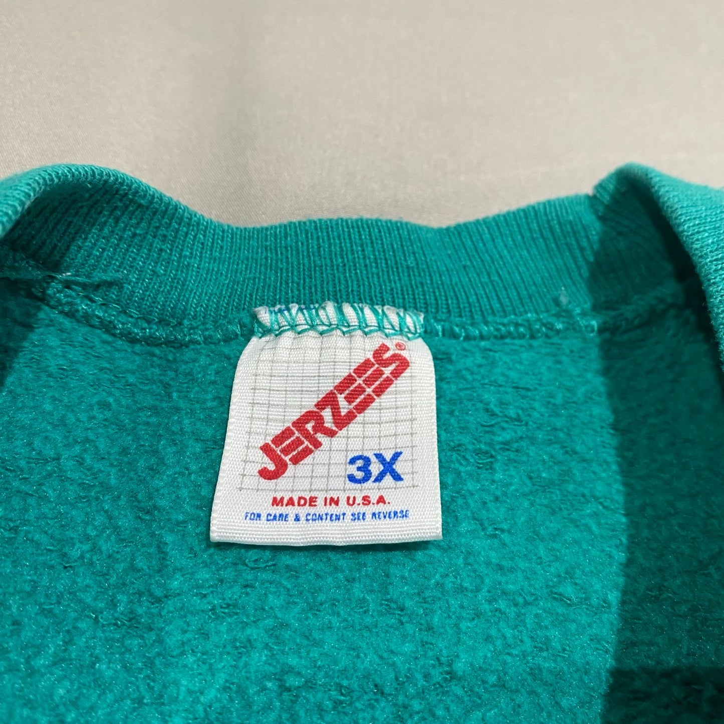 Vintage 90s JERZEES Sweater Womens XXXL 3XL Crewneck Blank Teal