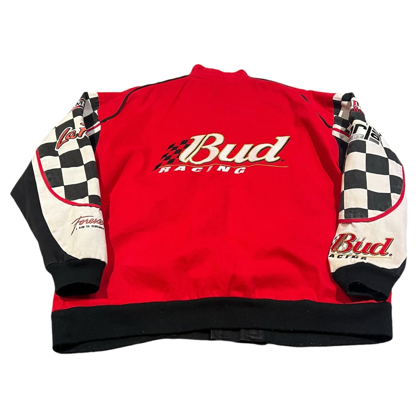 Vintage NASCAR Jacket Mens 2XL XXL Jeff Hamilton Bud Kenny Bernstein Red